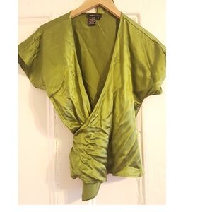 BCBG Maxzaria silk wrap top